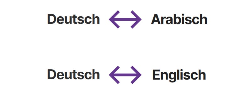 Deutsch Arabisch Englisch
